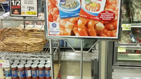 ShopRite Shrimp Stanchion Sign